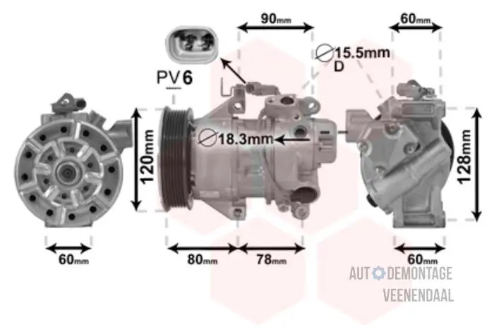 Air conditioning pump Toyota Yaris